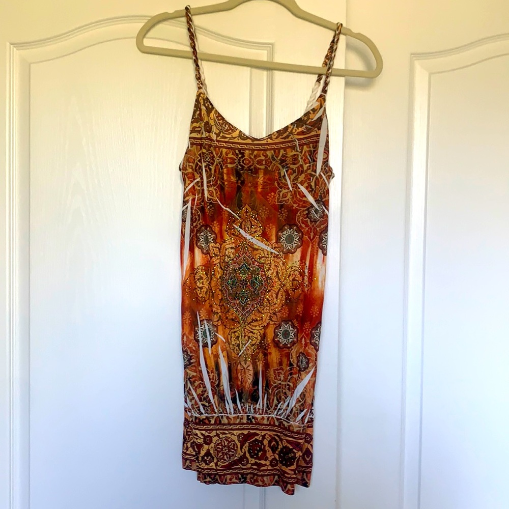 Cristina love long dress/shirt gemstones spaghetti strap